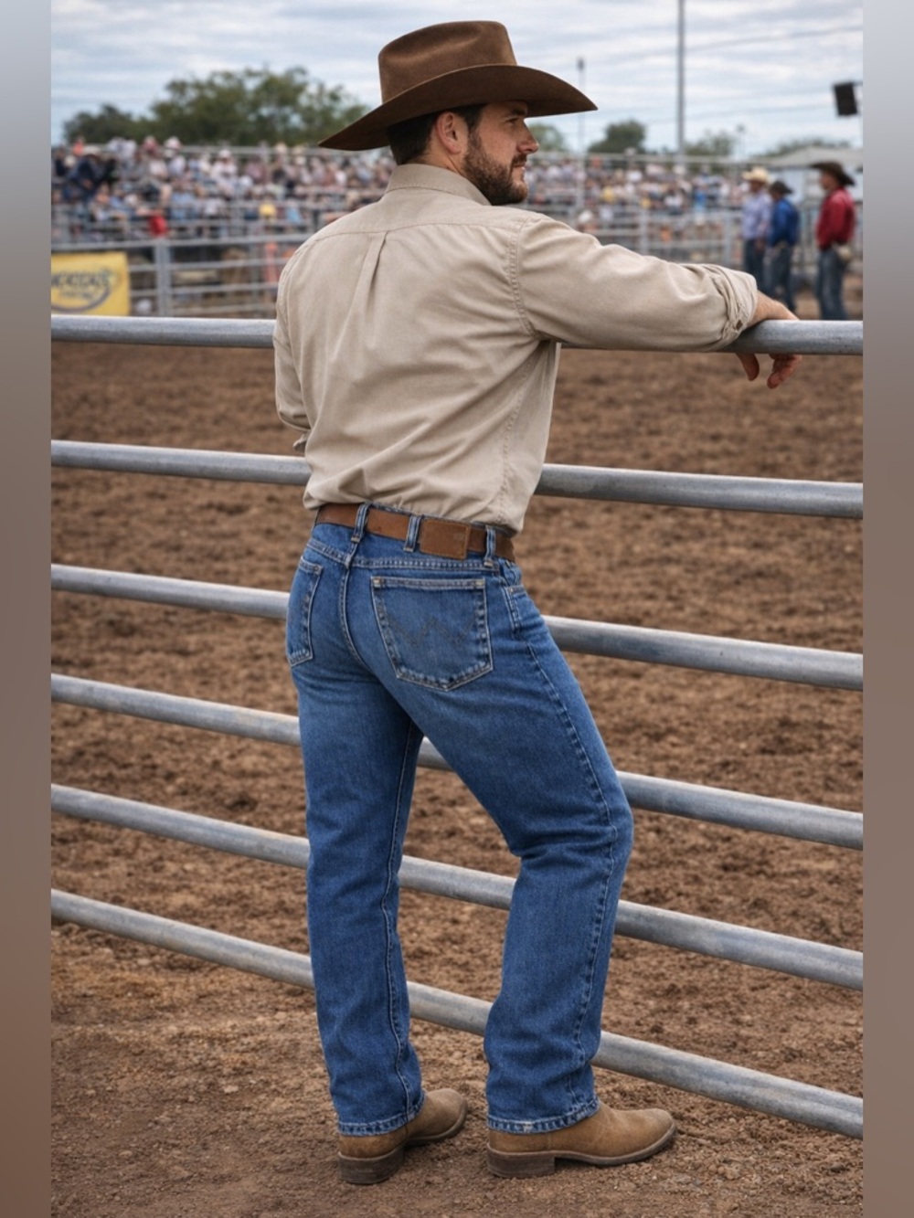 Wrangler 5 Star Jeans Mens 34x34 Straight Leg Western Cowboy Denim